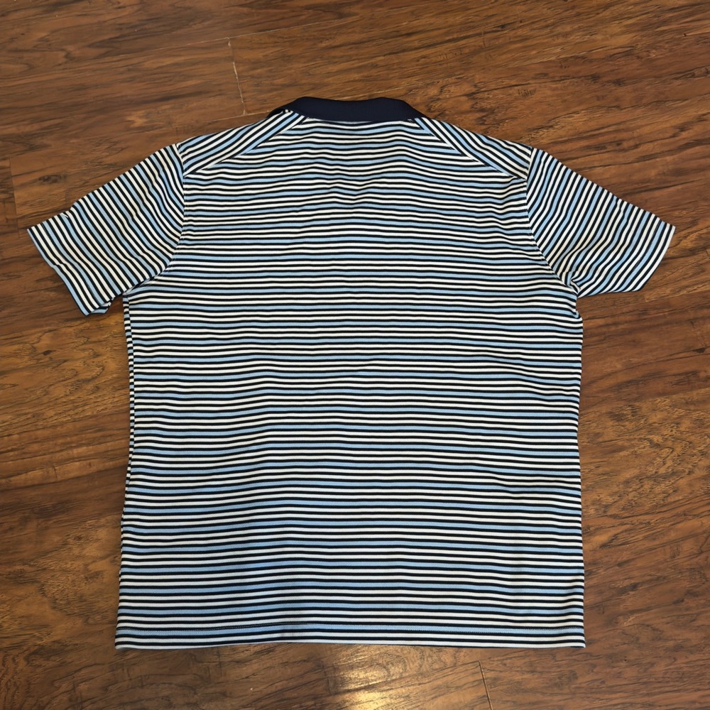 Nike Navy and White Striped Polo Shirt Dry Fit - Picture 2 of 7